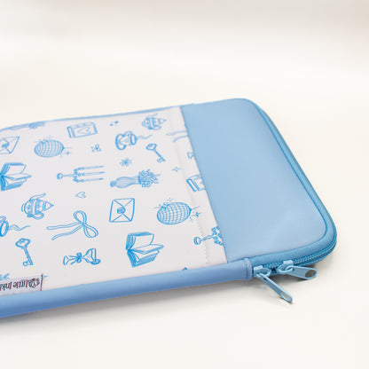 Book Pouch - Blue Doodles