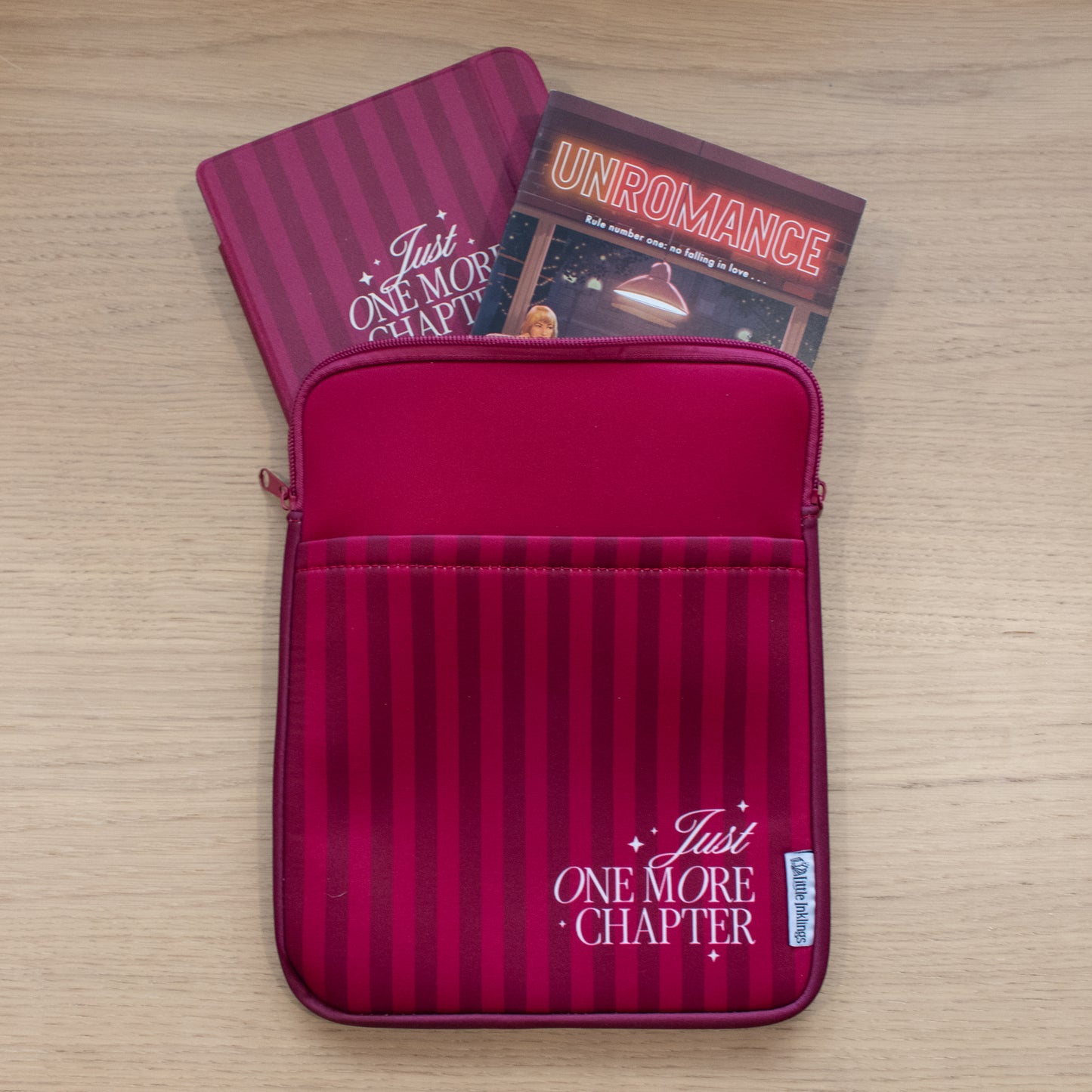 Book Pouch - Maroon Stripes