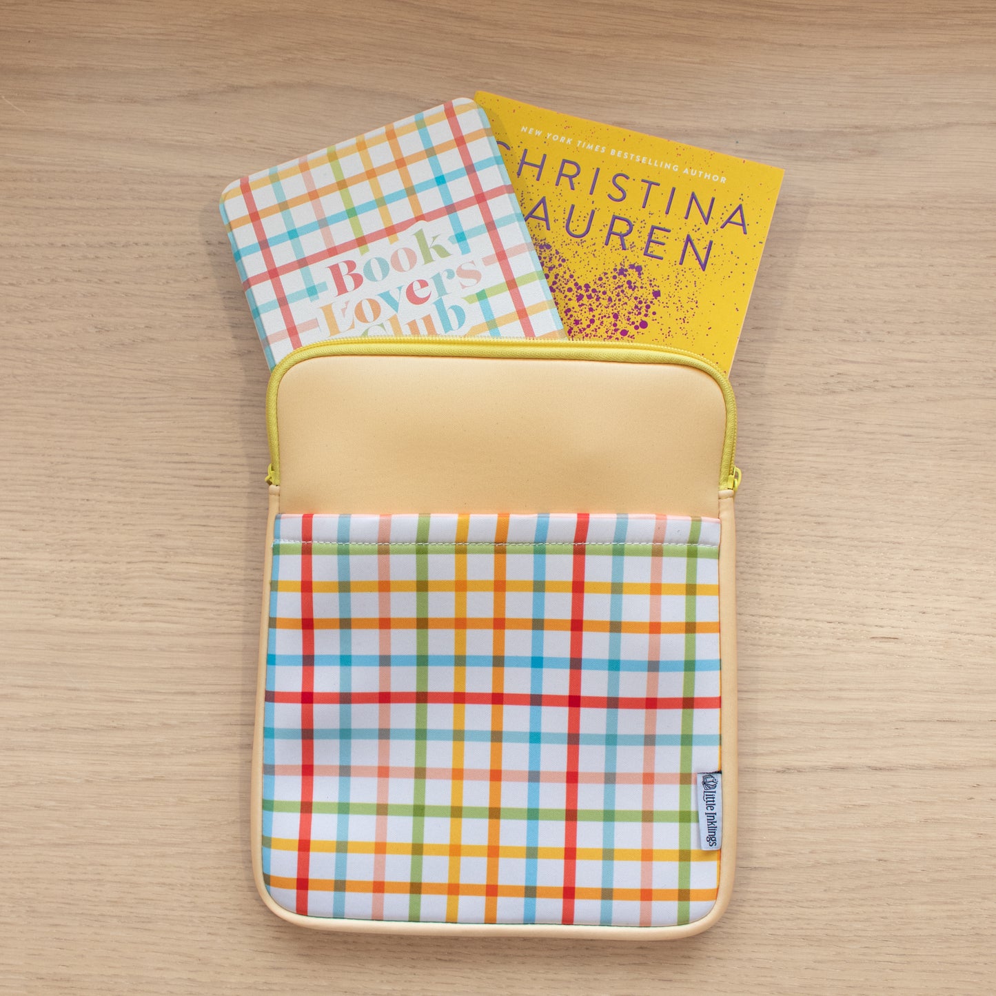 Book Pouch - Yellow Plaid