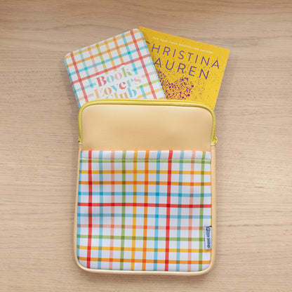 Book Pouch - Yellow Plaid