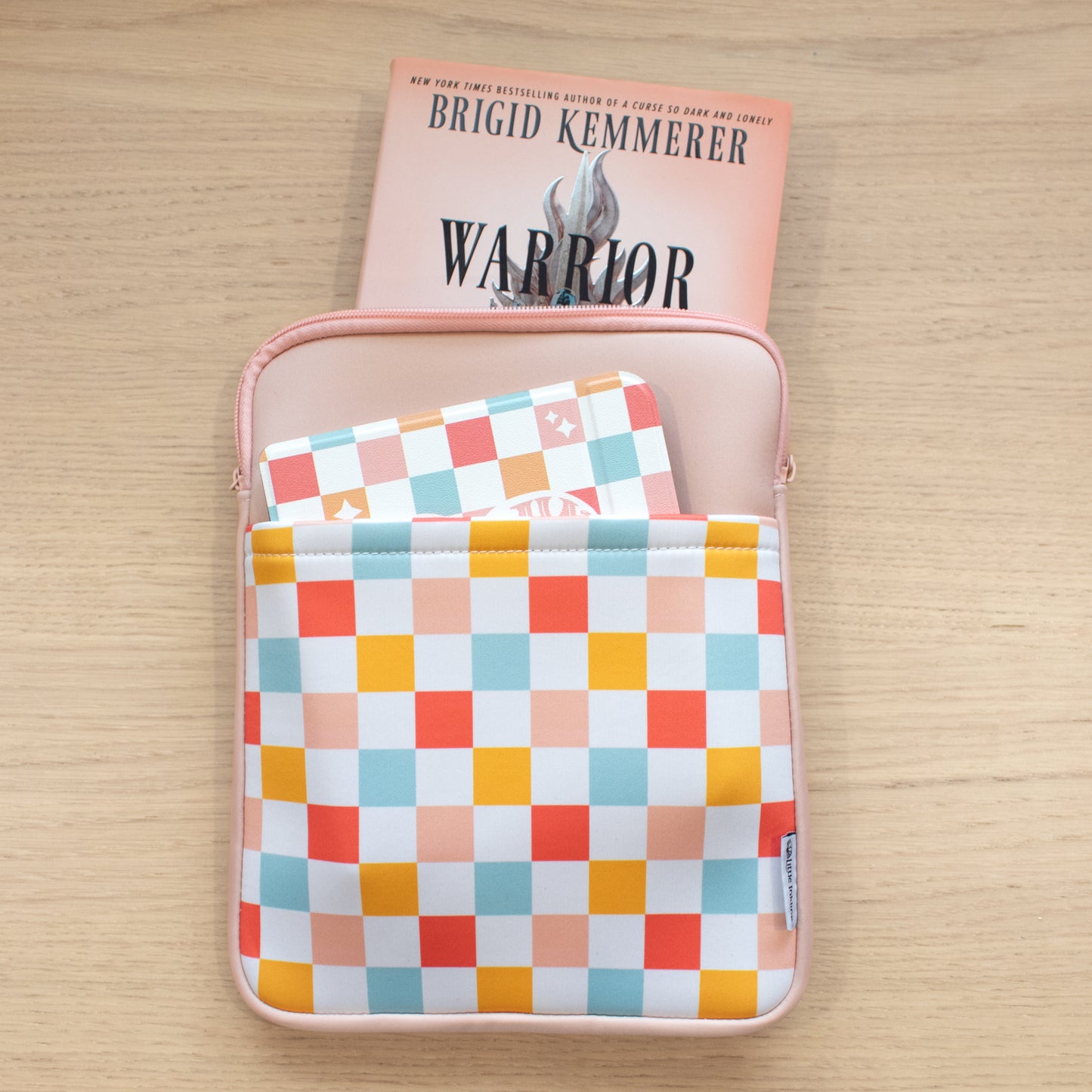 Book Pouch - Pink Checker