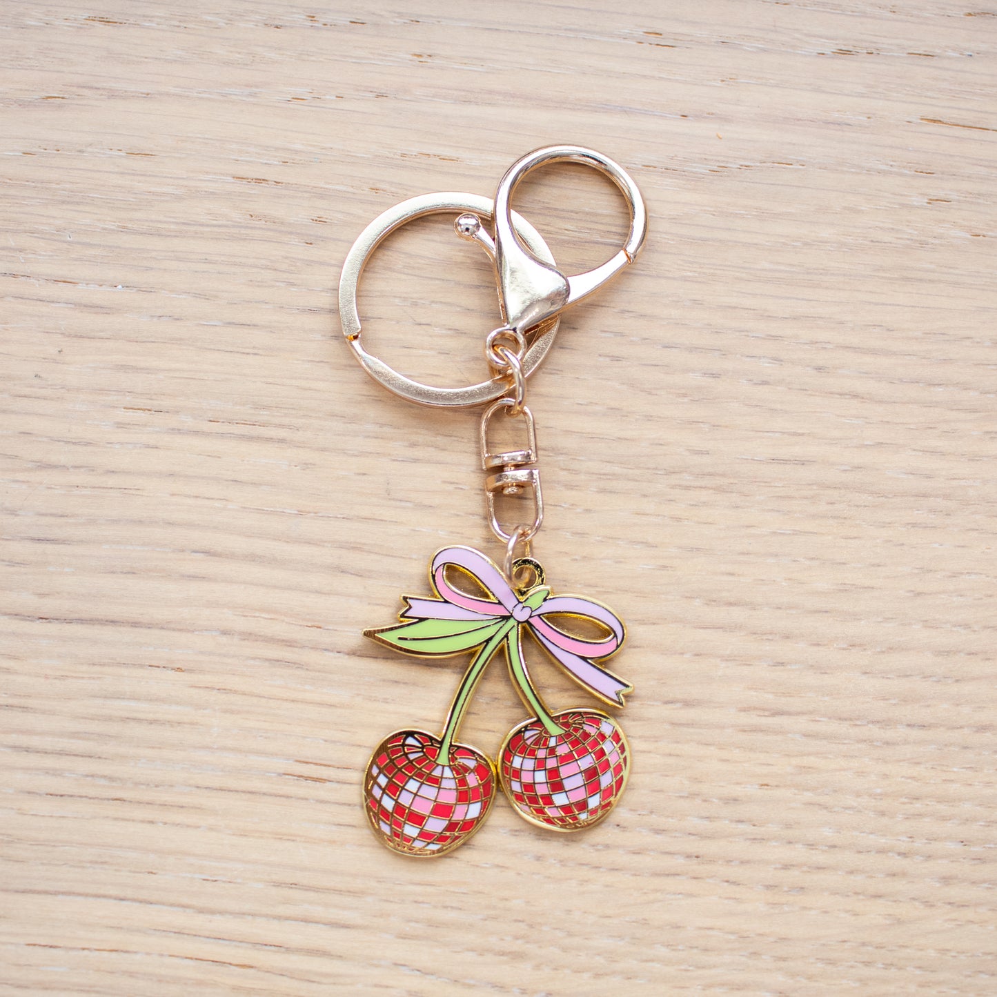 Disco Cherries  Enamel Keychain