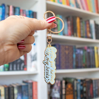 Gotta Get Home to My Books Enamel Keychain