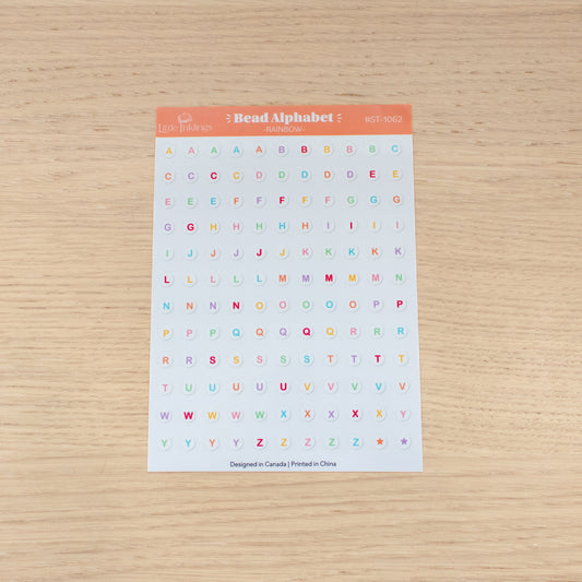 Bead Alphabet - Rainbow - Clear Planner Stickers