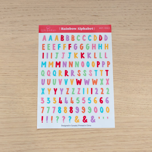 Rainbow Alphabet - Clear Planner Stickers