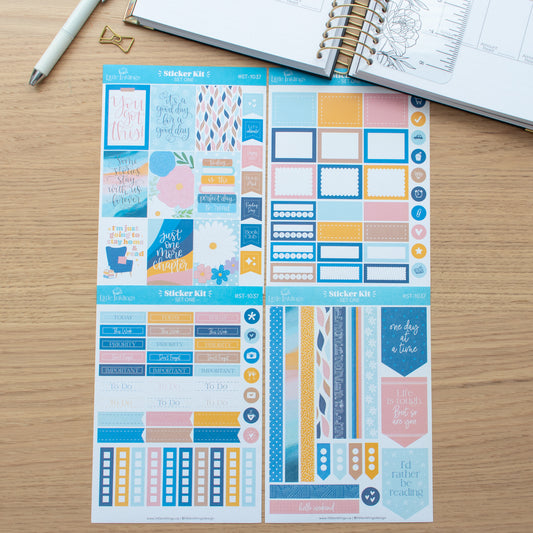 Vertical Planner Sticker Kit - Blue