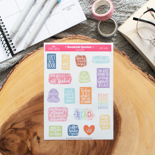 Bookish Quotes - COLOUR - Planner Stickers
