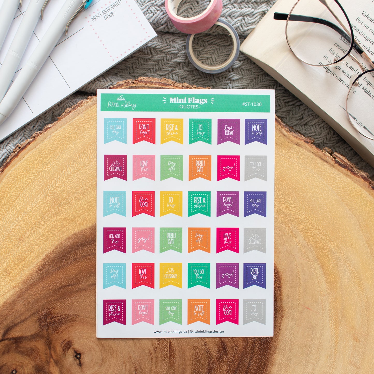 Mini Flags - Quotes - Planner Stickers