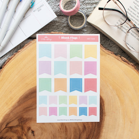 Blank Flags Matte Planner Stickers