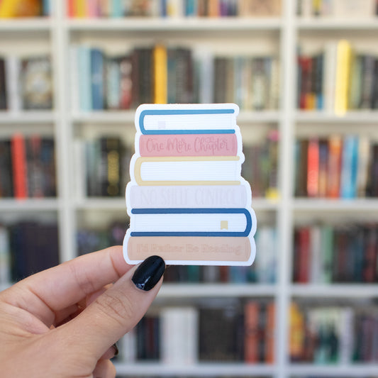 Book Pile - Vinyl Sticker