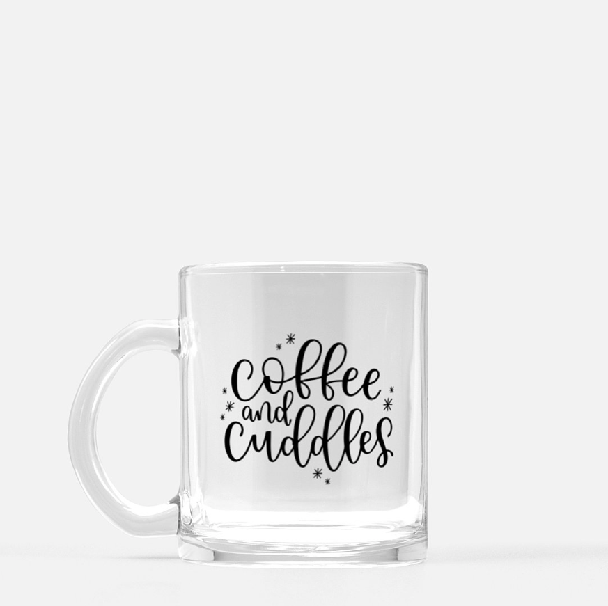 Coffee And Cuddles Glass Mug