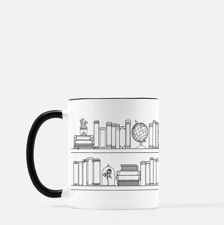Bookshelf Mug - B&W